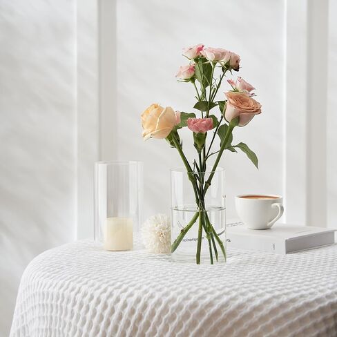 12 قطعة من المزهريات الأسطوانية الزجاجية الشفافة من Jelofly للقطع المركزية بطول 15.24 سم مزهرية زجاجية على شكل إعصار حامل شموع عائمة للمنزل وحفلات الزفاف وديكور الطاولة in Kuwait