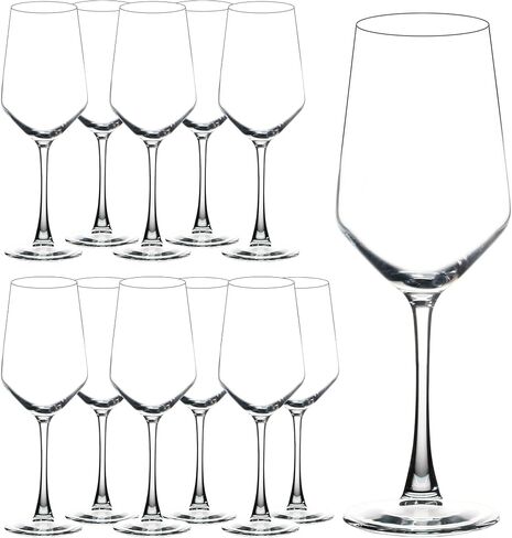 YANGNAY Wine Glasses with Black Stem & Base (Set of 6, 13 Oz), Clear Wine Glasses for Red or White Wine, Smooth Rim, Dishwasher Safe in Saudi Arabia