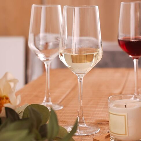 YANGNAY Wine Glasses with Black Stem & Base (Set of 6, 13 Oz), Clear Wine Glasses for Red or White Wine, Smooth Rim, Dishwasher Safe in Saudi Arabia