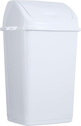 Superio Mini Desktop Trash Can with Swing Top Lid Portable Plastic Garbage Can for Countertop, Desktop, Make up Vanity, Bathroom, Car, Under Sink, Dorm, Compact Waste Bin 5 L, 1.25 Gal. (White) in Saudi Arabia