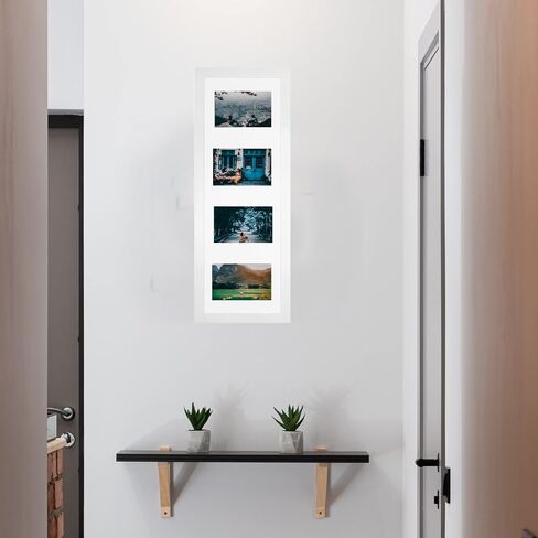 EDGEWOOD Collage Picture Frame with Real Glass and Wood - Holds (4) 4"x6" Photos or (1) 8"x24" Panoramic, White in Saudi Arabia