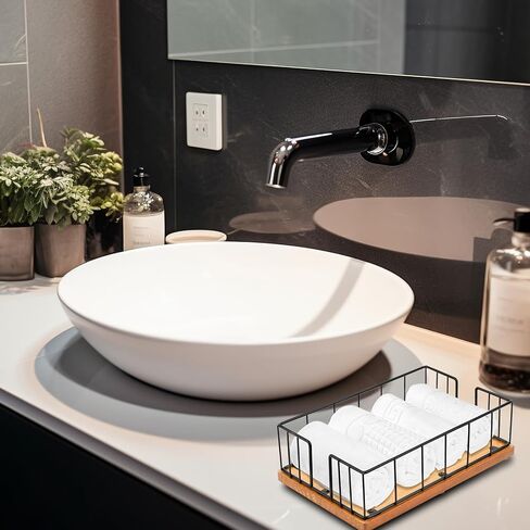 Wooden base cast iron towel rack, bathroom tissue rack, disposable towel rack, Metal Napkin Holder， Modern Napkin Dispenser for Table Kitchen Countertop in Kuwait