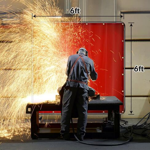 Welding Curtain With Frame – 6’ X 6’ Flame-resistant Vinyl Welding Screen With Frame Welding Shield – Portable Welding Screen Frame, Safety Welding Wall, Vinyl Weld Professional Welding Protection in Saudi Arabia