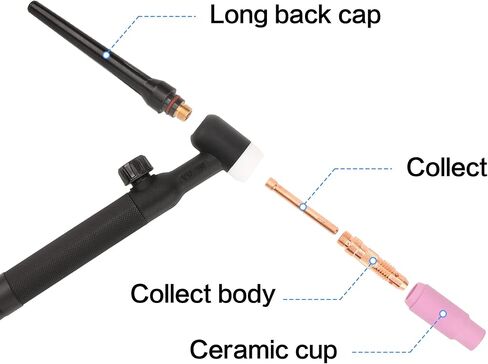 رفع Tig الشعلة 150A TIG17V شعلة لحام الأرجون المبردة بالهواء مع كابل 13FT موصل 10-25 مللي متر لشعلة TIG in Kuwait
