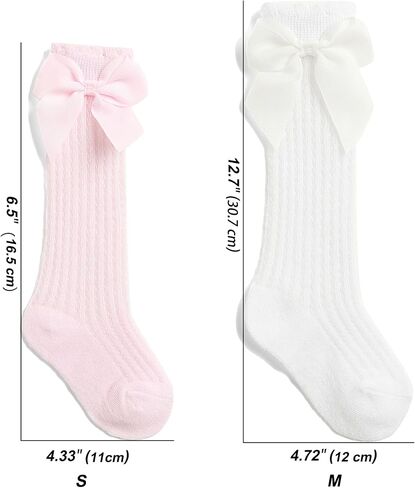5 Pack Baby Girl Knee High Socks Mesh Breathable Toddler Long Stockings Cute Bow Newborn Cotton Socks in Saudi Arabia