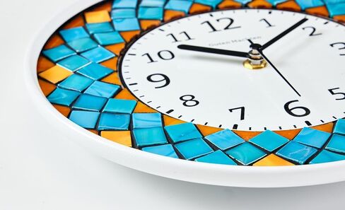 ساعة حائط فسيفساء 10 بوصة زجاجية صامتة غير موقوتة ديكور مكتب غرفة المعيشة CLK004 in Kuwait