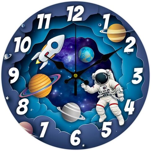 CHGCRAFT 12inch Alpaca Wall Clock Cute Cartoon Animal Round Wooden Wall Clock Silent Non Ticking Clock Farmhouse Wall Clock for Office Home Bedroom Living Room Bathroom Kitchen Decor in Saudi Arabia