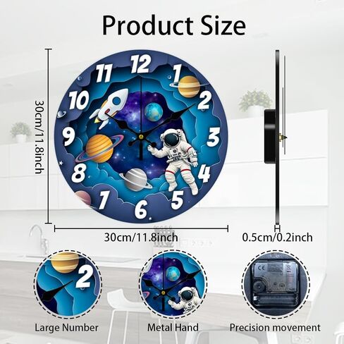 CHGCRAFT 12inch Alpaca Wall Clock Cute Cartoon Animal Round Wooden Wall Clock Silent Non Ticking Clock Farmhouse Wall Clock for Office Home Bedroom Living Room Bathroom Kitchen Decor in Saudi Arabia