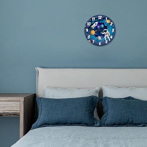 CHGCRAFT 12inch Alpaca Wall Clock Cute Cartoon Animal Round Wooden Wall Clock Silent Non Ticking Clock Farmhouse Wall Clock for Office Home Bedroom Living Room Bathroom Kitchen Decor in Saudi Arabia
