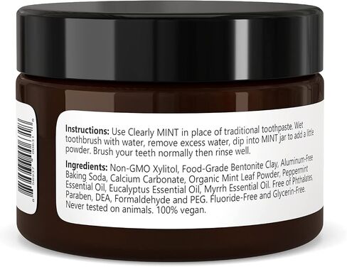 Isabella’s Clearly Mint Remineralizing Tooth Powder | Teeth Whitening Natural Fluoride Free Toothpaste for Adults, Kids, Sensitive Teeth and Gums | Xylitol, Baking Soda, Clay, Calcium (Mint Flavor) in Kuwait