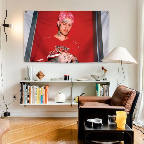 Generic Hip Hop Rap Lil Singer Peep Music Album Cover Tapestry 3x5 Feet Retro Aesthetic Wall Decoration Girl and Boy Adolescent Dormitory Decoration, red in Saudi Arabia