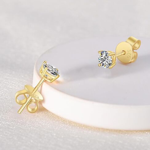 Moissanite Stud Earrings 2.0CT D Color,GRA 925 Sterling Silver Earrings for Men 18K White Gold Plating Earrings for Women,wedding earrings in Kuwait