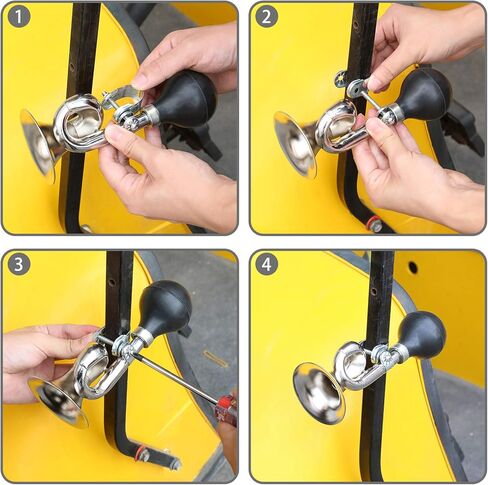 قرن بوق كروم كلاسيكي، قرن هوائي حلزوني لعربة الغولف Yamaha EZGO للنادي، القارب، الدراجة، الدراجات النارية، RV، الشاحنة in Kuwait