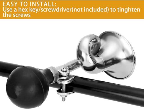 قرن بوق كروم كلاسيكي، قرن هوائي حلزوني لعربة الغولف Yamaha EZGO للنادي، القارب، الدراجة، الدراجات النارية، RV، الشاحنة in Kuwait