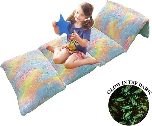 غطاء أريكة على الأرض يتوهج في الظلام - مثالي لألعاب الوسائد أو في حفلات النوم أو حفلات النوم، بساط النوم المحمول مناسب للسفر طوال الليل ولعب القيلولة (رمادي) in Kuwait
