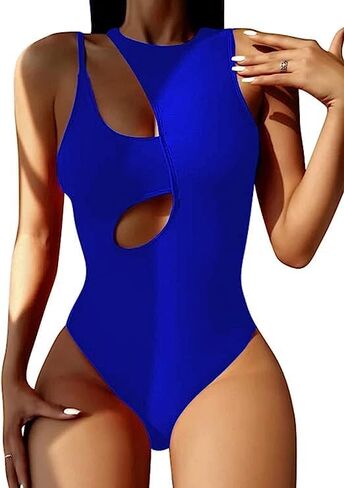 بدلة استحمام نسائية مونوكيني للشاطئ - بدلة سباحة نسائية قطعة واحدة - ملابس سباحة بيكيني بكتف واحد in Kuwait