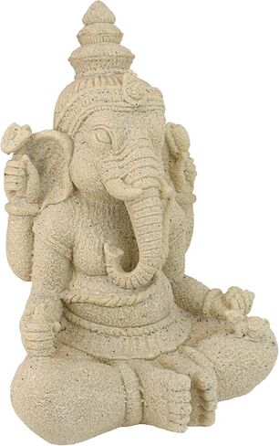 Design Toscano AL26992 Sitting Lord Ganesha Hindu Elephant Statue Figurine, 10 inches wide, 15 inches tall, Handcast Polyresin, Sandstone Finish in Saudi Arabia