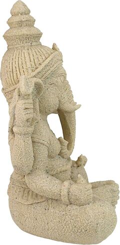 Design Toscano AL26992 Sitting Lord Ganesha Hindu Elephant Statue Figurine, 10 inches wide, 15 inches tall, Handcast Polyresin, Sandstone Finish in Saudi Arabia