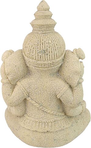 Design Toscano AL26992 Sitting Lord Ganesha Hindu Elephant Statue Figurine, 10 inches wide, 15 inches tall, Handcast Polyresin, Sandstone Finish in Saudi Arabia