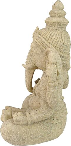 Design Toscano AL26992 Sitting Lord Ganesha Hindu Elephant Statue Figurine, 10 inches wide, 15 inches tall, Handcast Polyresin, Sandstone Finish in Saudi Arabia