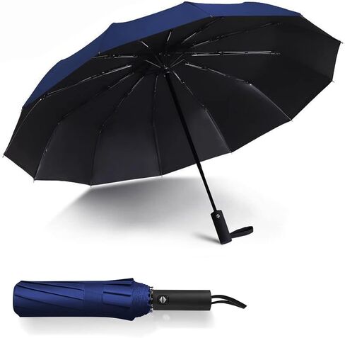 Umbrellas for Outdoor Sun & Rain，Travel Portable Parasol Automatic Windproof Umbrellas，Heavy Duty 12 Ribs Auto Open & Close Collapsible Umbrellas for Women and Men in Saudi Arabia