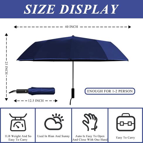Umbrellas for Outdoor Sun & Rain，Travel Portable Parasol Automatic Windproof Umbrellas，Heavy Duty 12 Ribs Auto Open & Close Collapsible Umbrellas for Women and Men in Saudi Arabia