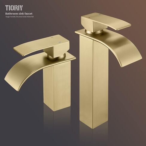 Waterfall Bathroom Sink Faucet, Brushed Nickel Single Handle Bathroom Faucet, Washbasin Faucet Fit for1 or 3 Hole Deck Mount Mixer Faucet, Stainless Steel Lavatory Tap in Saudi Arabia