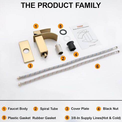 Waterfall Bathroom Sink Faucet, Brushed Nickel Single Handle Bathroom Faucet, Washbasin Faucet Fit for1 or 3 Hole Deck Mount Mixer Faucet, Stainless Steel Lavatory Tap in Saudi Arabia