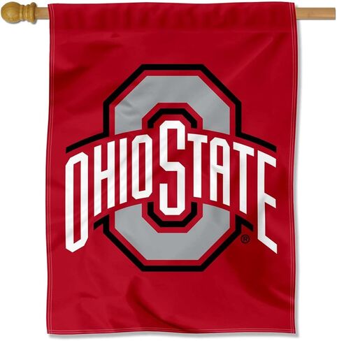 Ohio State Buckeyes Red Athletic Logo Double Sided House Banner Flag in Saudi Arabia