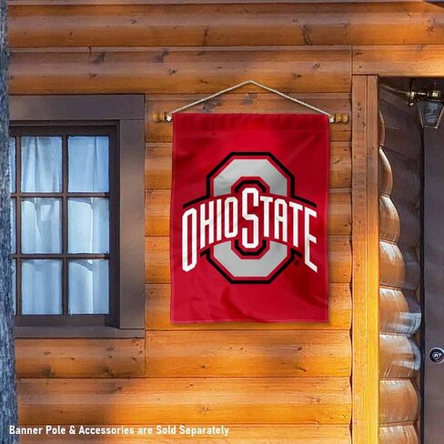 Ohio State Buckeyes Red Athletic Logo Double Sided House Banner Flag in Saudi Arabia