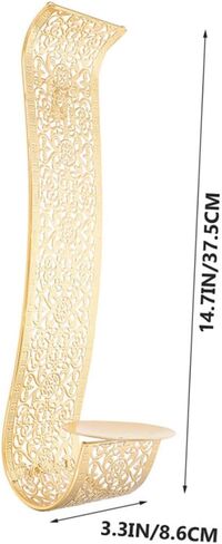 2 قطعة حامل شموع مثبت على الحائط ديكور ذهبي عمود حامل شموع ديكور للرف شمعة عتيقة شمعدانات جدارية أضواء حائط شمعدان مجموعة من حامل شموع مثبت على الحائط LED in Kuwait