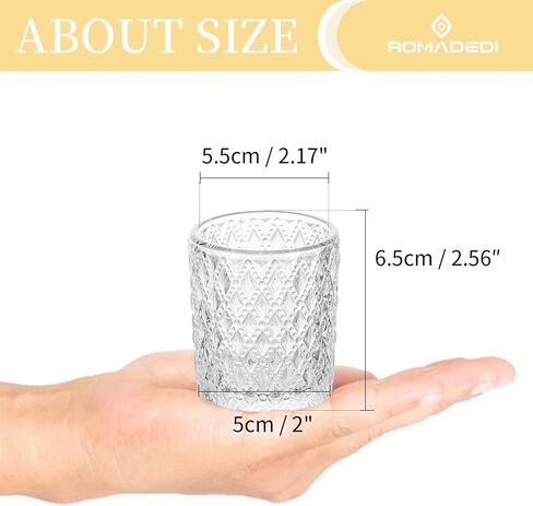 Romadedi Votive Tealight Candle Holder - Set of 12 Glass Tea Light Holders Bulk Table Centerpiece for Tea Light Candles Wedding Party Decoration Christmas Home Decor in Saudi Arabia