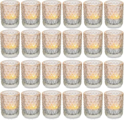 Romadedi Votive Tealight Candle Holder - Set of 12 Glass Tea Light Holders Bulk Table Centerpiece for Tea Light Candles Wedding Party Decoration Christmas Home Decor in Saudi Arabia