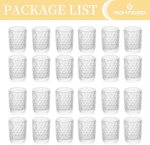 Romadedi Votive Tealight Candle Holder - Set of 12 Glass Tea Light Holders Bulk Table Centerpiece for Tea Light Candles Wedding Party Decoration Christmas Home Decor in Saudi Arabia