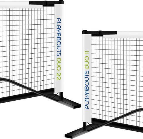 2 Pickleball Nets in 1 – PLAYABOUTS Duo – Set up 22 ft Regulation Size or 11 ft Half Court – Versatile Portable Pickleball Net System for Indoor/Outdoor Pickle Ball Games on Court, Driveway, Backyard in Saudi Arabia