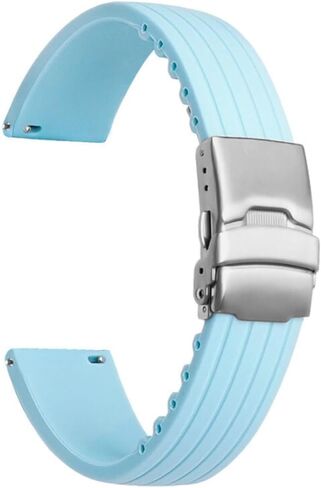 أحزمة ساعة من مطاط السيليكون للغواصين الرياضيين من Strapseeker - أحزمة ساعة سريعة التحرير - 20 مم، 22 مم - مشبك فراشة قابل للنشر - أحزمة ساعة بديلة للرجال والنساء in Kuwait