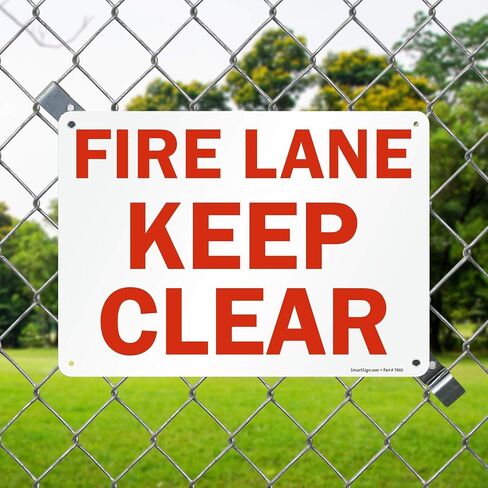 SmartSign-S-1644-AL-14 لافتة "Fire Lane - Keep Clear" | ألومنيوم مقاس 10 × 14 بوصة in Saudi Arabia