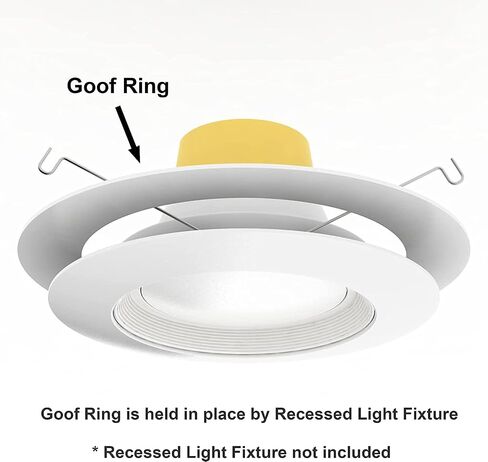 6 Pack Matte White Goof Trim Ring for 10" Inch Recessed Can Lighting Down Light, Outer Diameter 10 Inches, Inner Diameter 6.2 Inches in Saudi Arabia