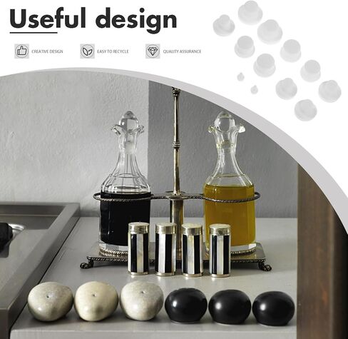 12 قطعة من سدادات الملح والفلفل شاكر البلاستيك الشفاف الملح شاكر المكونات استبدال واضح غطاء نهاية مستديرة الفلين للزجاجات الأواني S2.7 S8 S9 S12 S12.5 S13.5 in Kuwait