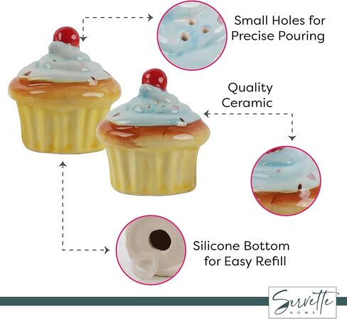 Ceramic Cupcakes Salt and Pepper Shaker Set - Novelty Salt Pepper Shakers in Saudi Arabia