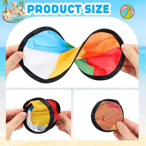 24 Pieces Foldable Flying Disc Fans Set Beach Flying Disc for Party Creative Gift Colorful Pocket Folding Toy Summer Outdoor Activity Game in Saudi Arabia