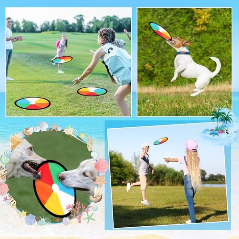 24 Pieces Foldable Flying Disc Fans Set Beach Flying Disc for Party Creative Gift Colorful Pocket Folding Toy Summer Outdoor Activity Game in Saudi Arabia