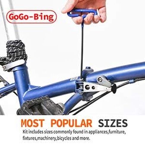 GogoBing Cushion Grip Hex t handle torque T-Key allen wrench sets long screwdriver tool - 8 SAE Standard 3/32-1/4 Inch & 8 Metric 2.5-6 MM Sizes & 8 Torx T9-T40, Red&Blue&Green in Saudi Arabia