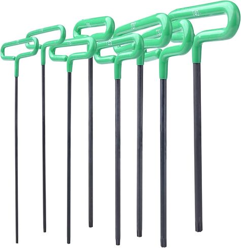 GogoBing Cushion Grip Hex t handle torque T-Key allen wrench sets long screwdriver tool - 8 SAE Standard 3/32-1/4 Inch & 8 Metric 2.5-6 MM Sizes & 8 Torx T9-T40, Red&Blue&Green in Saudi Arabia