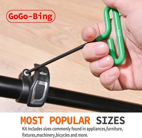 GogoBing Cushion Grip Hex t handle torque T-Key allen wrench sets long screwdriver tool - 8 SAE Standard 3/32-1/4 Inch & 8 Metric 2.5-6 MM Sizes & 8 Torx T9-T40, Red&Blue&Green in Saudi Arabia