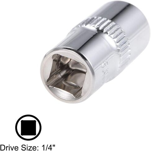 uxcell 1/4-Inch Drive by 4mm Deep and Shallow Socket Set of 2 Pcs, Cr-V, 6-Point, Metric in Saudi Arabia