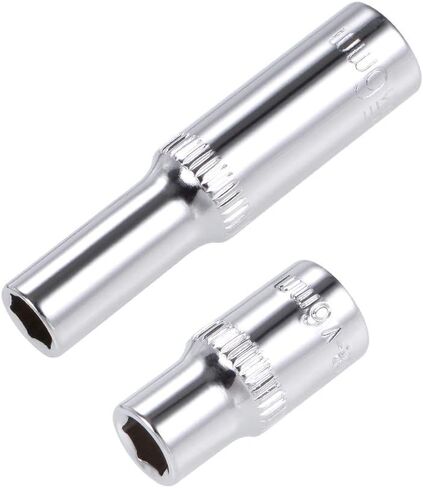 uxcell 1/4-Inch Drive by 4mm Deep and Shallow Socket Set of 2 Pcs, Cr-V, 6-Point, Metric in Saudi Arabia