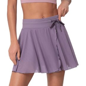 ABOCIW Womens Tennis Skirt with Shorts High Waist Mesh Layered Tulle Flowy Workout Athletic Skorts Skirt