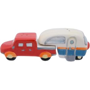 Beachcombers Truck/Camper Salt And Pepper Unique Ceramic Novelty Shakers Decor Decoration Red And White Truck/Camper