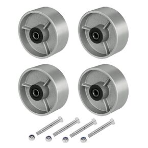 4" x 2" Industrial Casters, Steel Cast Iron Wheel - Heavy Duty Caster -Set of 4 Caster with 3200 lbs Capacity, Roller Bearing-1/2 Bore, Replacement Wheel for Platform Trucks(4 Pack)